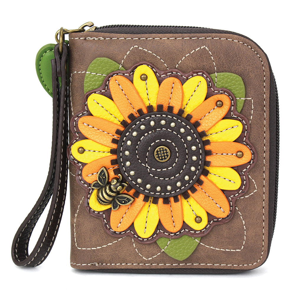 Zip-Around Wallet - Sunflower - brown