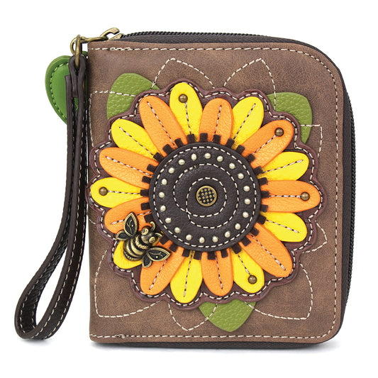 Zip-Around Wallet - Sunflower - brown