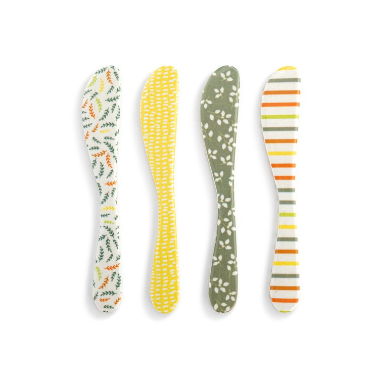 Warm Tones Bamboo Melamine Spreaders Set of 4