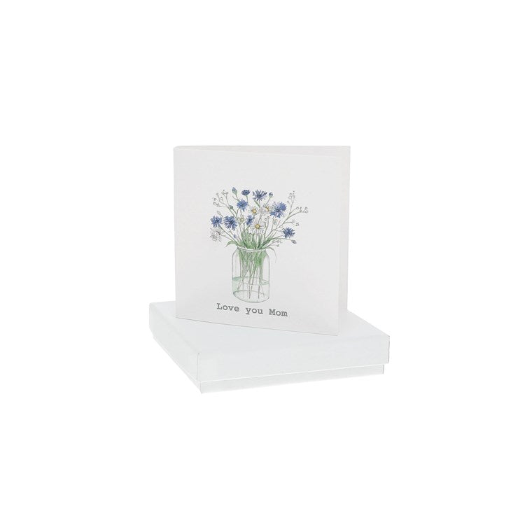 Love You Mom - 4mm Sterling Silver Cubic Zirconia