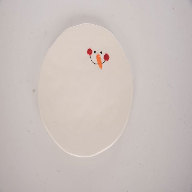Cer Melted Snowman Platter