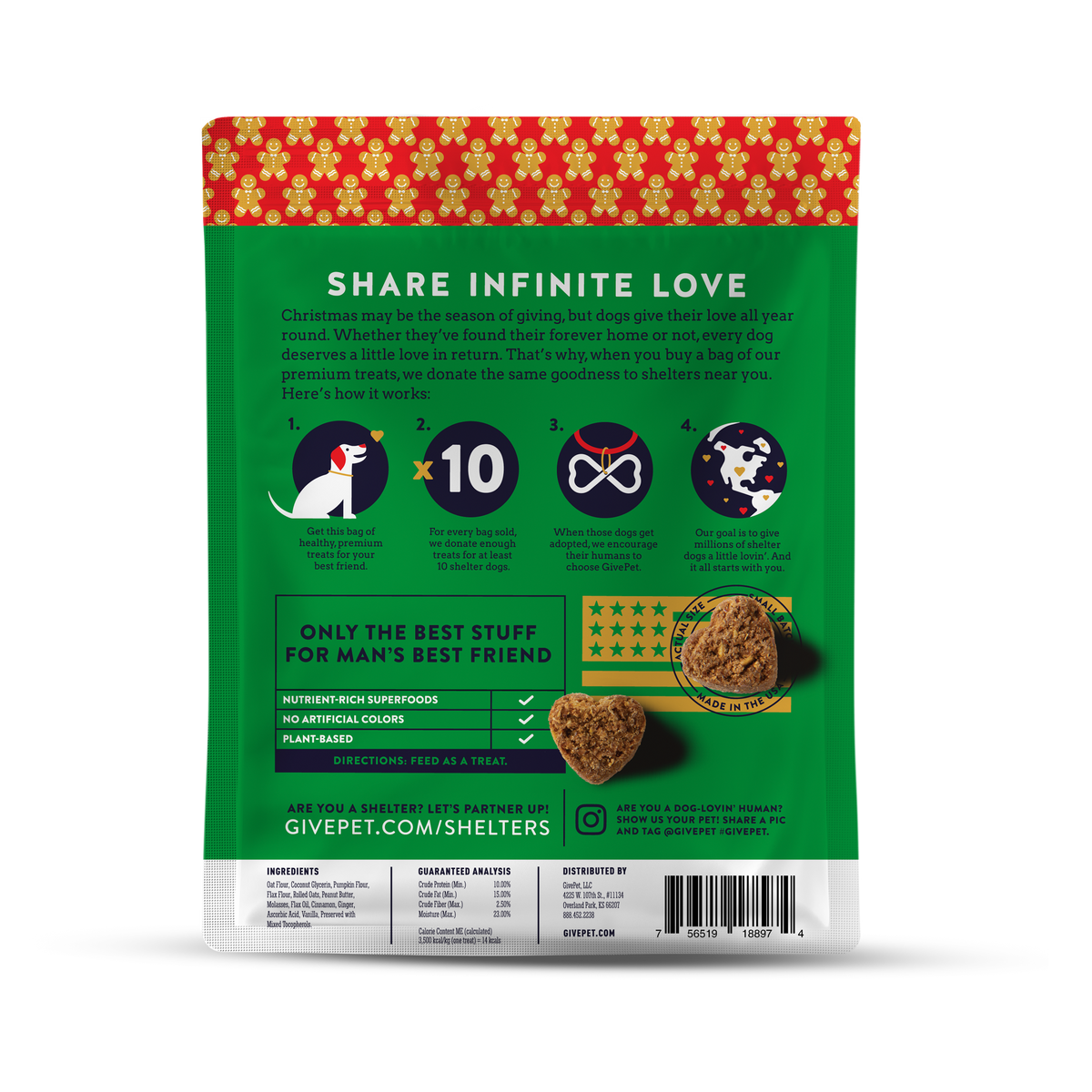 GivePet Gingerbone House Holiday Dog Treats