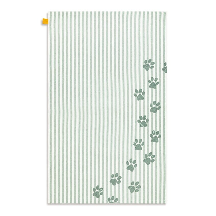 Paw Print Stripe Kitchen Towel
