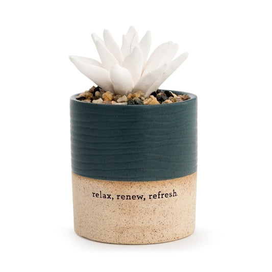 Relax, Renew, Refresh Two-Toned Succulent Oil Diffuser