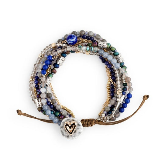 Beaded Love Bracelet - Indigo - Jewelry