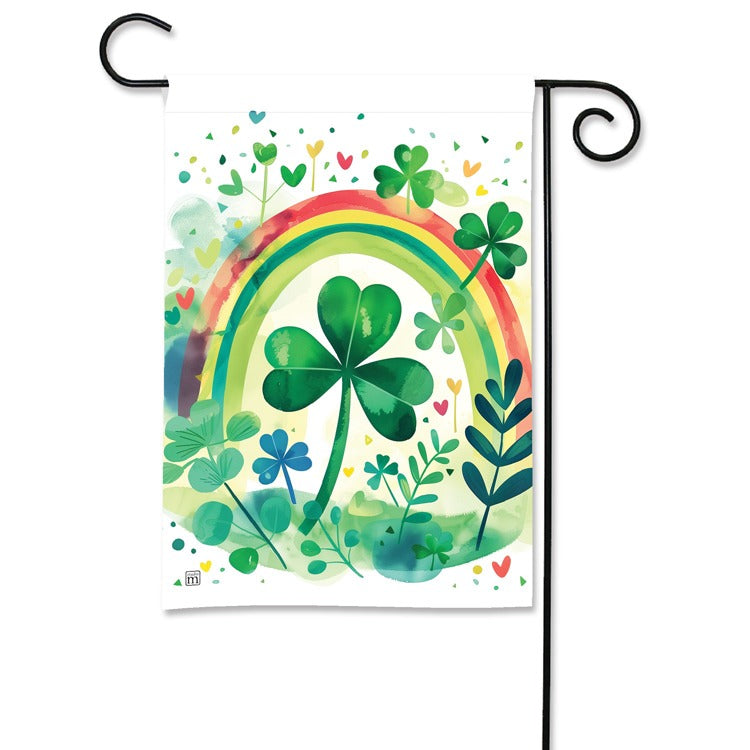 Studio M - Rainbow Clover Garden Flag