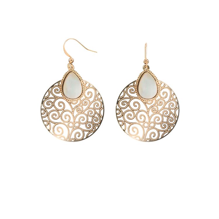 Gold Swirl - Mother of Pearl Earrings