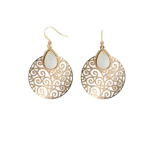 Gold Swirl - Mother of Pearl Earrings