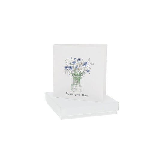 Love You Mom - 4mm Sterling Silver Cubic Zirconia