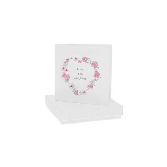 Love You Daughter - 7mm Sterling Silver Heart Stud