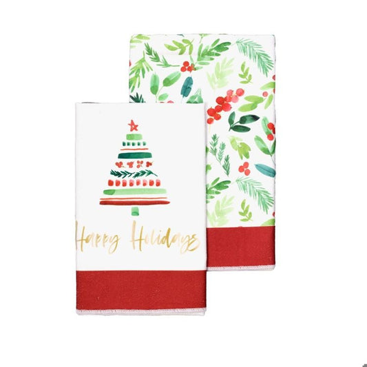Happy Holidays - Tea Towel Gift Set (2 - 19.75" x