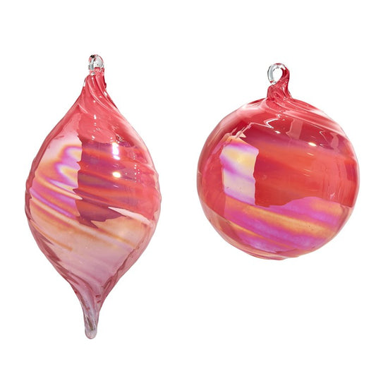 5 Pink Blown Glass Ornament