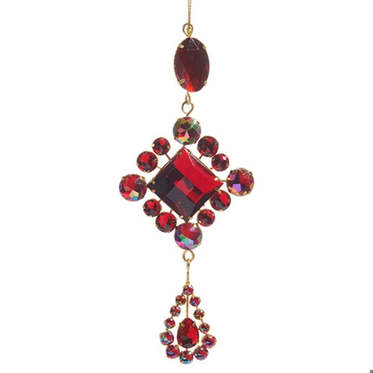 7 Red Jeweled Drop Ornament