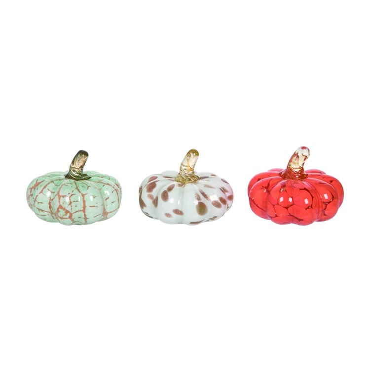 Glass Mini Pumpkin 3 Asst